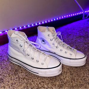 White Platform Converse
